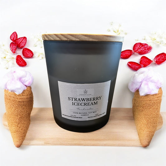 Strawberry icecream candle